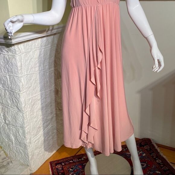 NWT ASOS Barbiecore Pink Ruffled Maternity Midi Sleeveless Dress - Picture 4 of 8